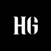 diseño del logotipo de la letra hg hg. letra inicial hg en mayúsculas logo monograma color blanco. logotipo de hg, diseño de hg. hg, hg vector