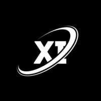 XI X I letter logo design. Initial letter XI linked circle uppercase monogram logo red and blue. XI logo, X I design. xi, x i vector
