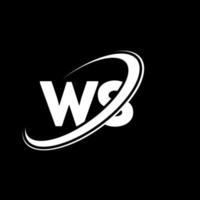 diseño del logotipo de la letra ws ws. letra inicial ws círculo vinculado en mayúsculas logo monograma rojo y azul. logotipo ws, diseño ws. ws, ws vector