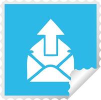 square peeling sticker cartoon email sign vector