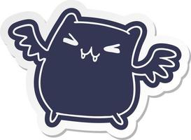 cartoon sticker of a kawaii cute bat vector