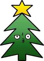gradient shaded cartoon christmas tree vector