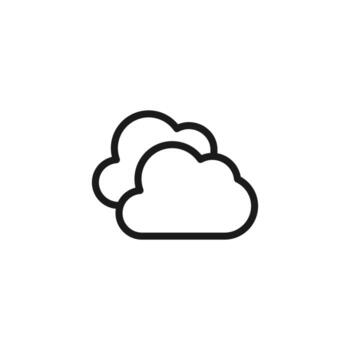 Forecast and weather concept. Minimalistic monochrome signs suitable for apps, sites, advertisement. Editable stroke. Vector line icon of clouds