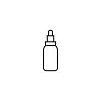 Cosmetic and beauty concept. Outline sign perfect for advertisement, web sites, internet stores etc. Line icon of bottle with liquid face mask and pipette vector