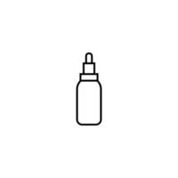 concepto de cosmética y belleza. signo de contorno perfecto para publicidad, sitios web, tiendas de Internet, etc. icono de línea de botella con mascarilla líquida y pipeta vector