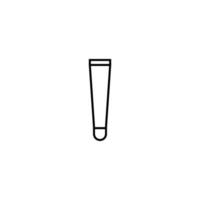 Beauty and cosmetics concept. Outline symbol suitable for web sites, advertisement, web sites etc. Editable stroke. Line icon of lipstick or gloss for lips in conical tube vector