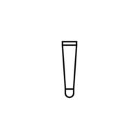 Beauty and cosmetics concept. Outline symbol suitable for web sites, advertisement, web sites etc. Editable stroke. Line icon of lipstick or gloss for lips in conical tube vector