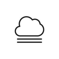 Forecast and weather concept. Minimalistic monochrome signs suitable for apps, sites, advertisement. Editable stroke. Vector line icon of fog under cloud