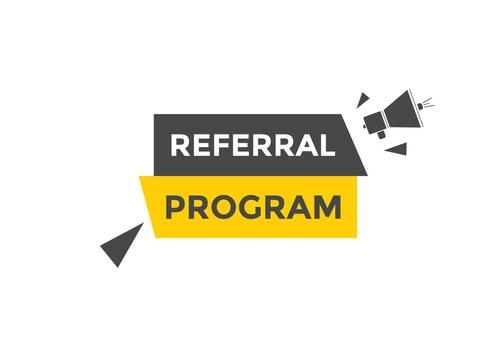 botón del programa de referencia. burbuja de diálogo. plantilla de banner web del programa de referencia. ilustración vectorial vector