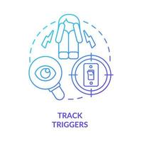 Track triggers blue gradient concept icon. List of anxiety factors. Before appointment with therapist abstract idea thin line illustration. Isolated outline drawing. vector