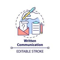 Written communication concept icon. Interaction type abstract idea thin line illustration. Business letters and messages. Isolated outline drawing. Editable stroke. vector