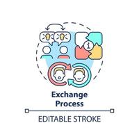 Exchange process concept icon. Feature of communication abstract idea thin line illustration. Sharing ideas and thoughts. Isolated outline drawing. Editable stroke. vector