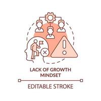 Lack of growth mindset terracotta concept icon. Challenge in innovation management abstract idea thin line illustration. Isolated outline drawing. Editable stroke. vector