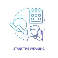 Start weaning blue gradient concept icon. Reduce playing activity. Coping with gaming addiction abstract idea thin line illustration. Isolated outline drawing. vector