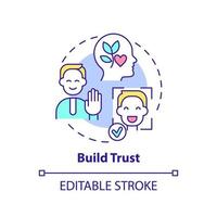 Build trust concept icon. Developing emotional awareness abstract idea thin line illustration. Showing empathy and respect. Isolated outline drawing. Editable stroke. vector