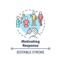 Motivating response concept icon. Characteristic of communication abstract idea thin line illustration. Influencing others. Isolated outline drawing. Editable stroke. vector