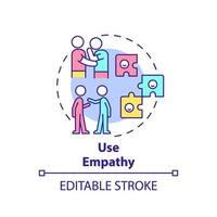 Use empathy concept icon. Developing emotional awareness abstract idea thin line illustration. Empathetic listener. Isolated outline drawing. Editable stroke. vector