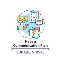 Have communication plan concept icon. Project communication management abstract idea thin line illustration. Define goals. Isolated outline drawing. Editable stroke. vector