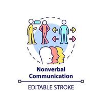 Nonverbal communication concept icon. Manual language abstract idea thin line illustration. Communication type. Gestures. Isolated outline drawing. Editable stroke. vector