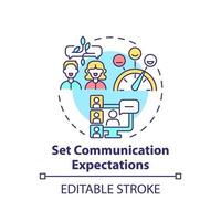 Set communication expectations concept icon. Effective communication management abstract idea thin line illustration. Isolated outline drawing. Editable stroke. vector