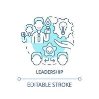 Leadership turquoise concept icon. Innovation management abstract idea thin line illustration. Inspire productivity. Isolated outline drawing. Editable stroke. vector