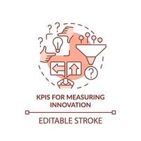 KPIs for measuring innovation terracotta concept icon. Innovation management barrier abstract idea thin line illustration. Isolated outline drawing. Editable stroke. vector