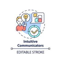 Intuitive communicators concept icon. Communication style abstract idea thin line illustration. Out-of-the-box thinking. Isolated outline drawing. Editable stroke. vector