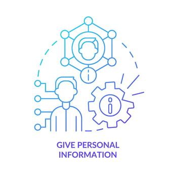 Give personal information blue gradient concept icon. Behavior and changes. Before appointment with therapist abstract idea thin line illustration. Isolated outline drawing. vector