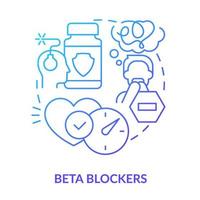 Beta blockers blue gradient concept icon. Reduce physical symptoms. Medication. Phobia treatment abstract idea thin line illustration. Isolated outline drawing. vector