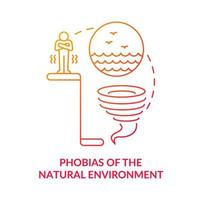 Phobias of natural environment red gradient concept icon. Anxiety disorder. Specific phobias abstract idea thin line illustration. Isolated outline drawing. vector