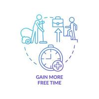 Gain more free time blue gradient concept icon. Improve your life. Social media detox reason abstract idea thin line illustration. Isolated outline drawing. vector