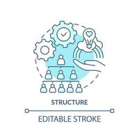 Structure turquoise concept icon. Innovation management abstract idea thin line illustration. Organizational changes. Isolated outline drawing. Editable stroke. vector