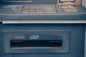 Automated teller machine close up. photo