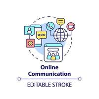 Online communication concept icon. Social media abstract idea thin line illustration. Text messaging. Communication form. Isolated outline drawing. Editable stroke. vector