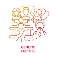 Genetic factors red gradient concept icon. Inherited anxiety disorder. Panic attack. Phobia cause abstract idea thin line illustration. Isolated outline drawing. vector