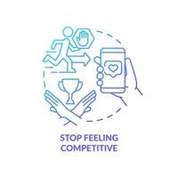 Stop feeling competitive blue gradient concept icon. In pursuit of popularity. Social media detox abstract idea thin line illustration. Isolated outline drawing. vector