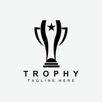 Trophy Logo Design, Award Winner Championship Trophy Vector, Success Brand vector