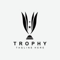 Trophy Logo Design, Award Winner Championship Trophy Vector, Success Brand vector