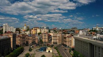 30.05.2020 Kiev Ukraine. Aerial photo of Maidan Nezalezhnosti.