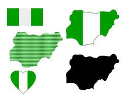 Map of Nigeria and the different types of characters on a white background vector