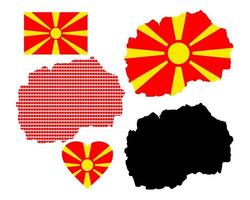 map of Macedonia and the different types of characters on a white background vector