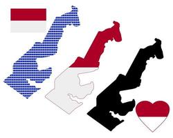 mapa de mónaco diferentes tipos y símbolos sobre un fondo blanco vector