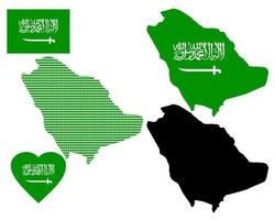 mapa de arabia saudita y los diferentes tipos de personajes sobre un fondo blanco vector