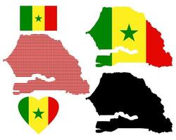 mapa senegal diferentes tipos y símbolos sobre un fondo blanco vector