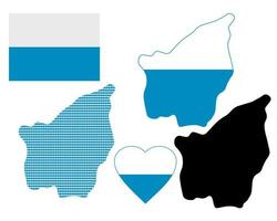 mapa de san marino y los diferentes tipos de personajes sobre un fondo blanco vector