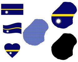 map Nauru different types and symbols on a white background vector