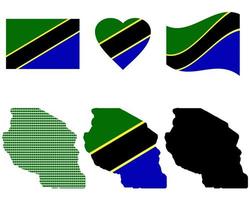 tanzania mapea diferentes tipos y símbolos en un fondo blanco vector