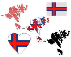 Faroe Islands map different types and symbols on a white background vector