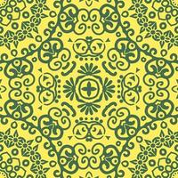 Floral seamless pattern with Mandala.Ethnic tiled ornament. Geometric print design. Vintage repeated background texture.Ceramic tiles texture. vector