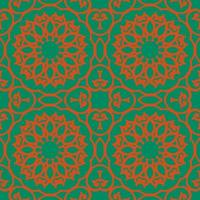 Beautiful seamless floral pattern with mandala. Seamless doodle style background. Mosaic floral pattern for design and fashion. vector